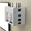 Scpantkend Wireless Router Storage Box Router Fences Floating TV Stand, WiFi Router Storage Box, Wall Hanging Router Decorative Box, Cable Organizer Power Charger Storage Organizer Hide Box view 4