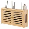Fodalob Wood Router Storage Box with Door, Wall Mount WiFi Router Stand Floating Shelves Home and Office WiFi Router Cable Management Container Box (Size : 76x12x28cm) view 1
