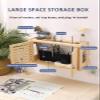 Fodalob Wood Router Storage Box with Door, Wall Mount WiFi Router Stand Floating Shelves Home and Office WiFi Router Cable Management Container Box (Size : 76x12x28cm) view 2