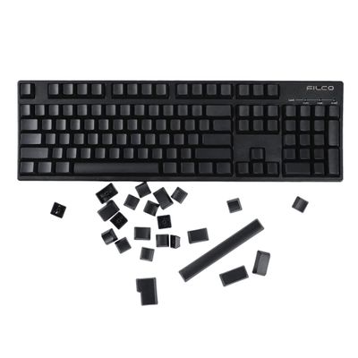 123 Thick PBT ANSI ISO 1.5mm Thickness Blank Keycaps OEM Profile for 108 104 96 87 84 61 68 GMMK KBD75 KBD67 GK64 (Black Blank)