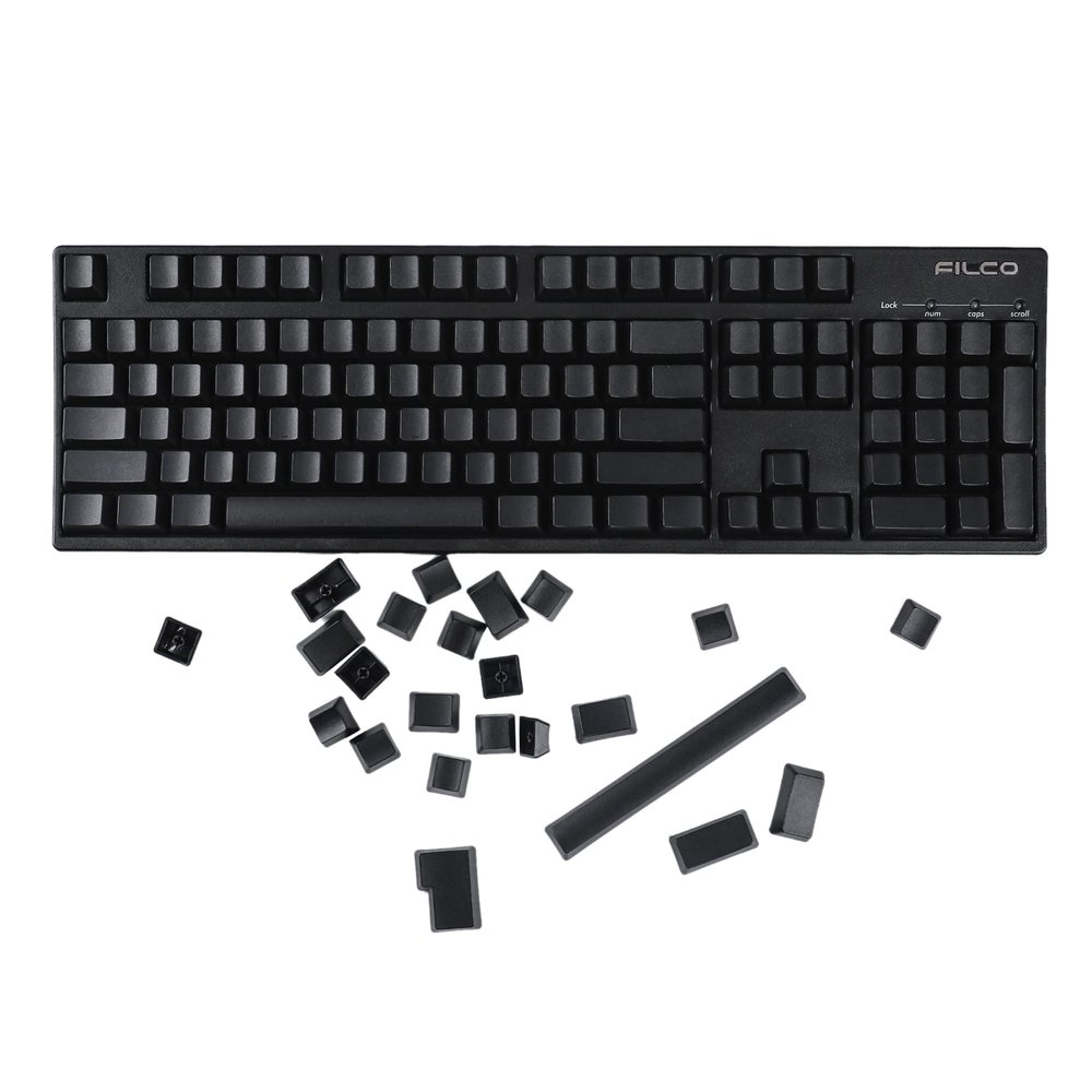 123 Thick PBT ANSI ISO 1.5mm Thickness Blank Keycaps OEM Profile for 108 104 96 87 84 61 68 GMMK KBD75 KBD67 GK64 (Black Blank)