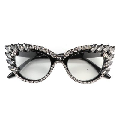 COTIA Reading Glasses for Women Blue Light Blocking Cat eye Computer Rhinestone Fashion Reader Eyeglasses (black, 4, multiplier_x)