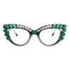 COTIA Reading Glasses for Women Blue Light Blocking Cat eye Computer Rhinestone Fashion Reader Eyeglasses (green, 2.5, multiplier_x) view 2