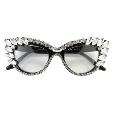 COTIA Reading Glasses for Women Blue Light Blocking Cat eye Computer Rhinestone Fashion Reader Eyeglasses (white, 3.25, multiplier_x)