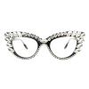 COTIA Reading Glasses for Women Blue Light Blocking Cat eye Computer Rhinestone Fashion Reader Eyeglasses (white, 3.25, multiplier_x) view 2