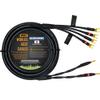WORLDS BEST CABLES 20 Foot - Canare 4S11  Audiophile Grade - HiFi Star-Quad Bi-Wire Single Speaker Cable for Center Channel with Eminence Gold Banana & Spade Connectors [Banana x2  Spade x4] view 1
