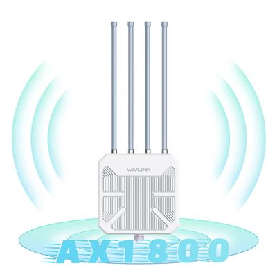 WAVLINK AX1800 Outdoor WiFi Extender Long Range, Weatherproof WiFi Signal Booster Outdoor with POE, Dual Band 2.4/5GHz, Support AP/Repeater/Router Mode for Farm