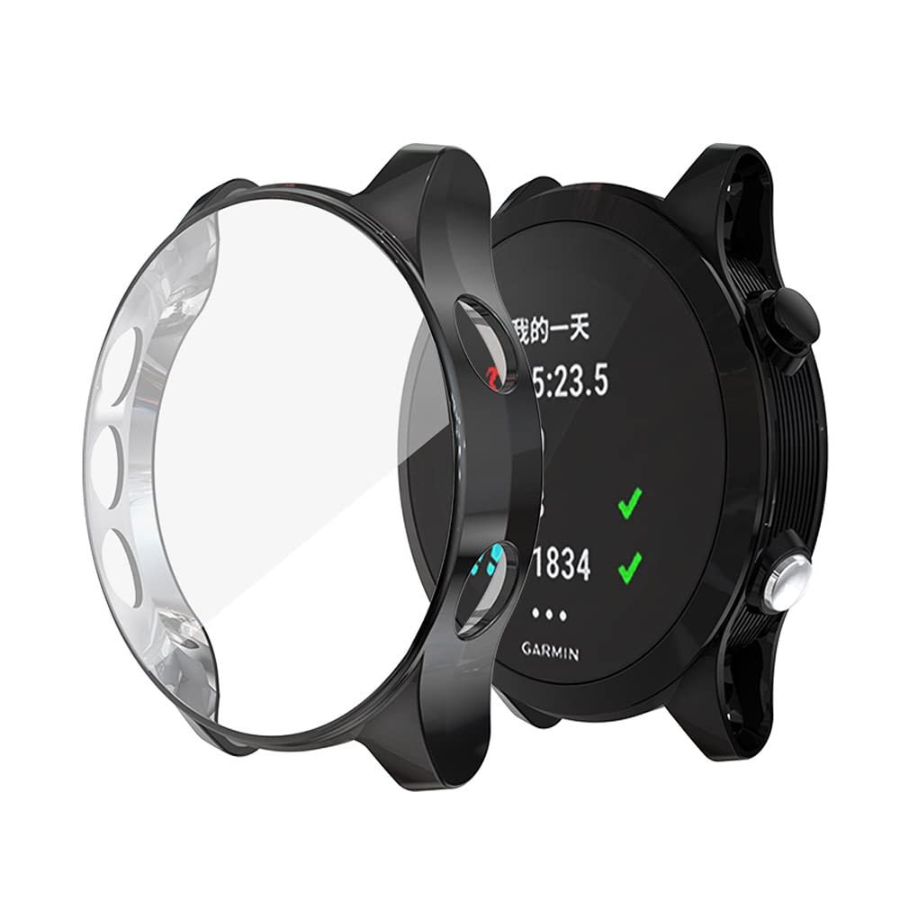 REYDA 2 Pack Watch Case Compatible for Garmin Forerunner 945/935 Screen Protector, Ultra-Thin Soft TPU HD Clear Bumper Case Scratch Resistant All Around Protective Cover for Garmin Forerunner 935/945