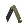 QSP Penguin Plus Folding Pocket Knife, 3.38" CPM20CV Black Stonewash Blade EDC Knife, Bronze Titanium Stonewash Handle, Frame Lock, Ceramic Ball Bearings, Reversible Wire Deep Carry Clip view 2