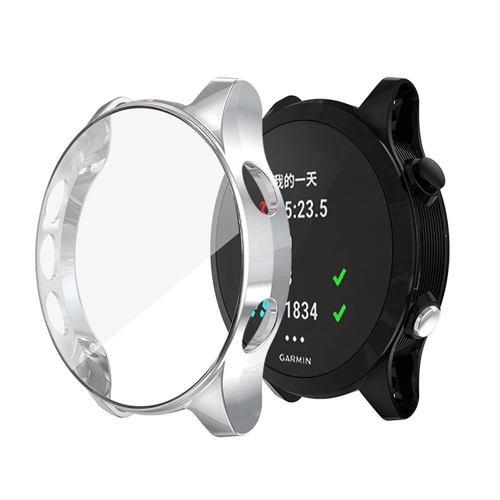 REYDA 2 Pack Watch Case Compatible for Garmin Forerunner 945/935 Screen Protector, Ultra-Thin Soft TPU HD Clear Bumper Case Scratch Resistant All Around Protective Cover for Garmin Forerunner 935/945