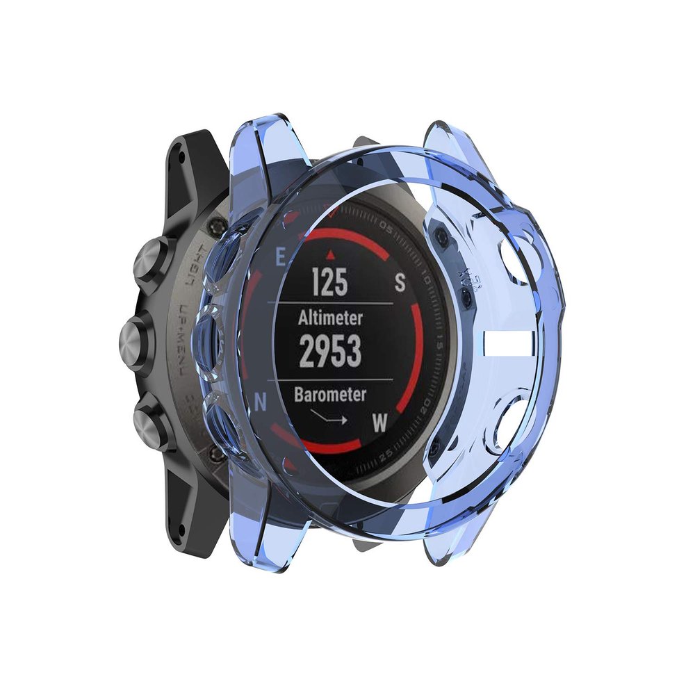 REYDA 2 Pack Watch Case Compatible for Garmin Fenix 5X/5X Plus, Ultra-Thin Soft TPU Silicone Edge Bumper Case Impact Resistant Frame Protective Cover for Garmin Fenix 5X/5X Plus (NO Screen Protector)