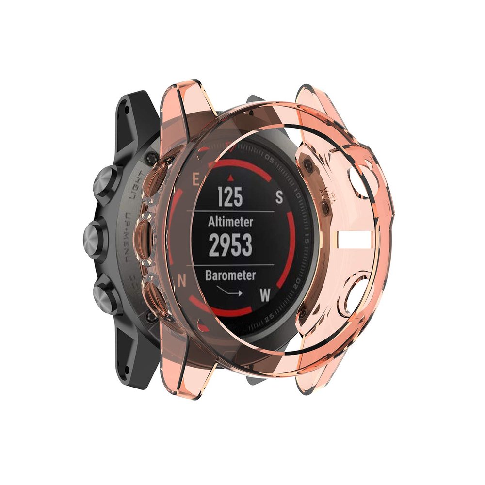 REYDA 2 Pack Watch Case Compatible for Garmin Fenix 5X/5X Plus, Ultra-Thin Soft TPU Silicone Edge Bumper Case Impact Resistant Frame Protective Cover for Garmin Fenix 5X/5X Plus (NO Screen Protector)