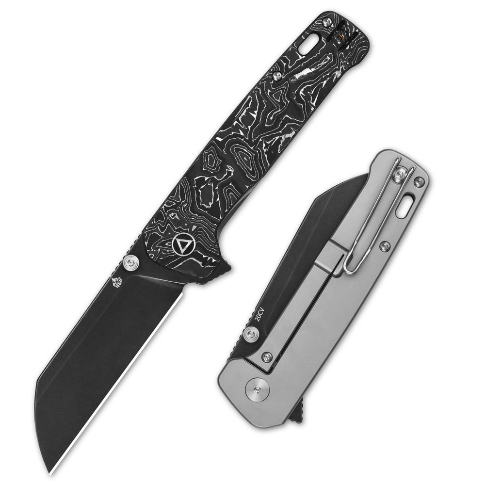QSP KNIFE PENGUIN XL POCKET KNIFE, CPM20CV BLADE with FLIPPER OPENING, DIFFERENT COLOR TITANIUM HANDLE OPTIONS