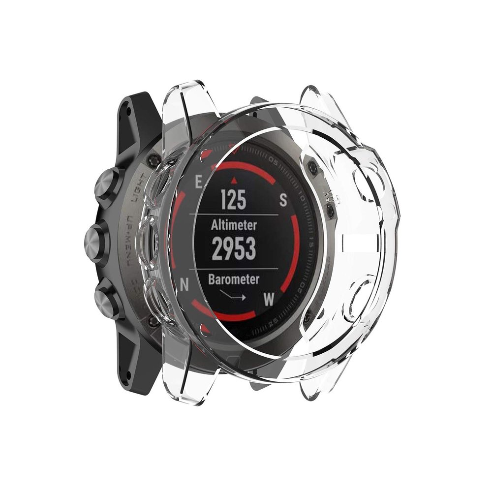 REYDA 2 Pack Watch Case Compatible for Garmin Fenix 5X/5X Plus, Ultra-Thin Soft TPU Silicone Edge Bumper Case Impact Resistant Frame Protective Cover for Garmin Fenix 5X/5X Plus (NO Screen Protector)