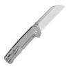 QSP Penguin Plus Folding Pocket Knife, 3.38" CPM20CV Two Tone Satin Blade EDC Knife, Bead Blasted Titanium Handle, Frame Lock, Ceramic Ball Bearings, Reversible Wire Deep Carry Clip view 3