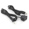 AUX USB Cable, 3.5mm Auto Audio Cable AUX Extension Cable Adapter Flush Mount USB Port Headphone Jack Panel Mounting Replacement for Car Boat view 1