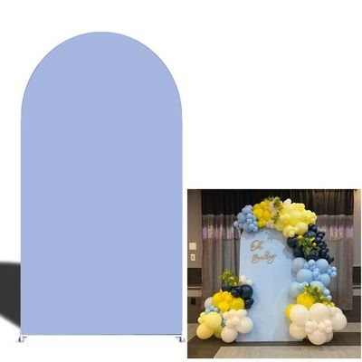 Curved Top Arch Cover Backdrop 3x6ft Mediterranean Portuguese Patchwork Tile Theme Spandex Background for Birthday Wedding Shower Banquet Porcelain Party Decoration