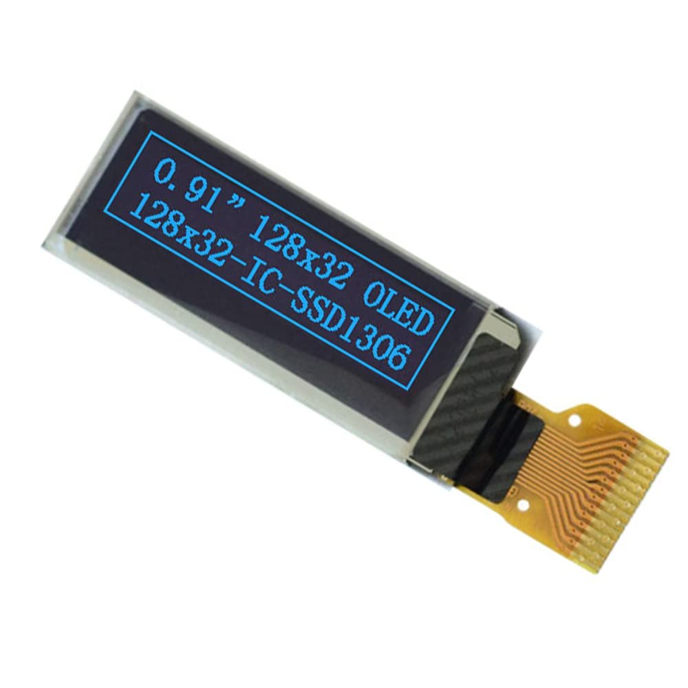 0.91 inch OLED display screen 14pin 128x32 LCD screen I2C HD highlight (blue)