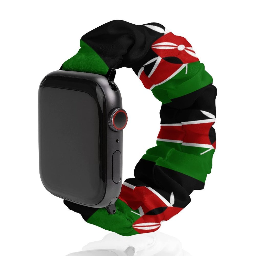Kenyan Flag Elastic Solo Loop Bands Cute Printed Watch Strap Watchband Compatible for Apple Watch 42mm/44mm