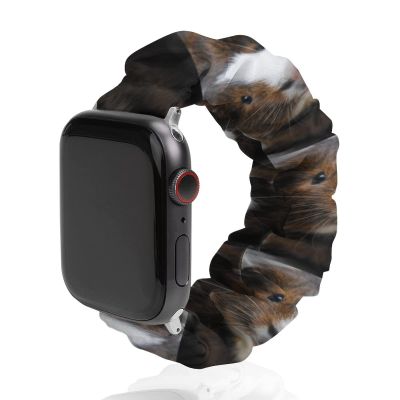 Cute Guinea Pig Elastic Solo Loop Bands Cute Printed Watch Strap Watchband Compatible for Apple Watch 38mm/40mm