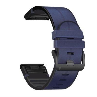 CYSUE Quickfit Watch Strap For Garmin Fenix 7 7X 6 6X Pro 5X 5 Plus 3HR 935 945 S60 Genuine Leather Silicone Smart Watch 22 26mm Wristband (Color : Blue, Size : 26mm D2 MK2i Enduro)