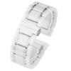 KKFAUS Ceramic stainless steel strap 20mm 22mm 16mm 18mm quick release watchbands (Color : White X silver, Size : 20mm) view 1