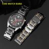 KKFAUS Ceramic stainless steel strap 20mm 22mm 16mm 18mm quick release watchbands (Color : White X silver, Size : 20mm) view 2