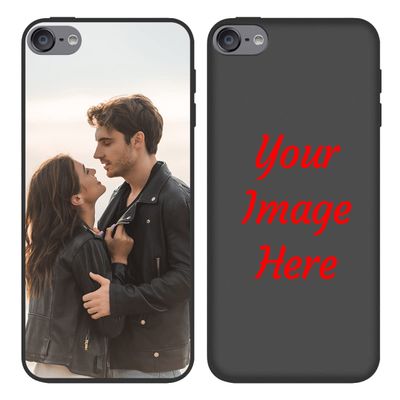 SuSuTiFy Custom Photo Phone Case for iPod Touch 5 6 7 Personalized Picture Text Logo Name Slim Soft Black Cover Unique Niche Gift for Couple Family Friends