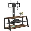 3-Tier Swivel TV Stand Mount for 32-70 Inch TV Stand, Tall Entertainment Center Stand with TV Mount and 3-Tier Storage, Height Adjustable TV Console Stands with Golden Walnut Board & Cable Management view 1
