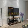 3-Tier Swivel TV Stand Mount for 32-70 Inch TV Stand, Tall Entertainment Center Stand with TV Mount and 3-Tier Storage, Height Adjustable TV Console Stands with Golden Walnut Board & Cable Management view 2