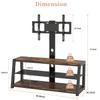 3-Tier Swivel TV Stand Mount for 32-70 Inch TV Stand, Tall Entertainment Center Stand with TV Mount and 3-Tier Storage, Height Adjustable TV Console Stands with Golden Walnut Board & Cable Management view 4