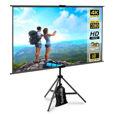 Small Portable Projector Screen Tripod Stand -lejiada Mobile Projection Screen, Lightweight Carry & Durable Easy Adjustablle for Schools Meeting Conference Indoor Outdoor Use, 60 Inch