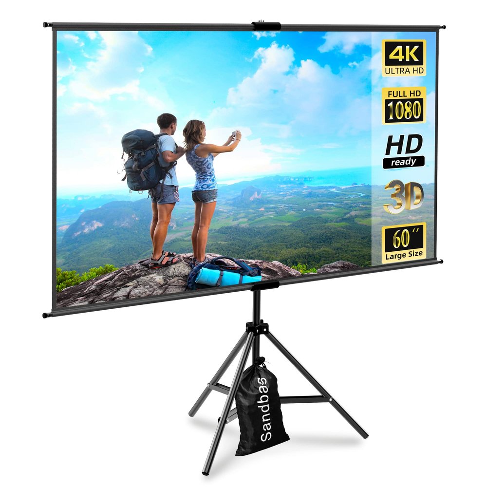 Small Portable Projector Screen Tripod Stand -lejiada Mobile Projection Screen, Lightweight Carry & Durable Easy Adjustablle for Schools Meeting Conference Indoor Outdoor Use, 60 Inch
