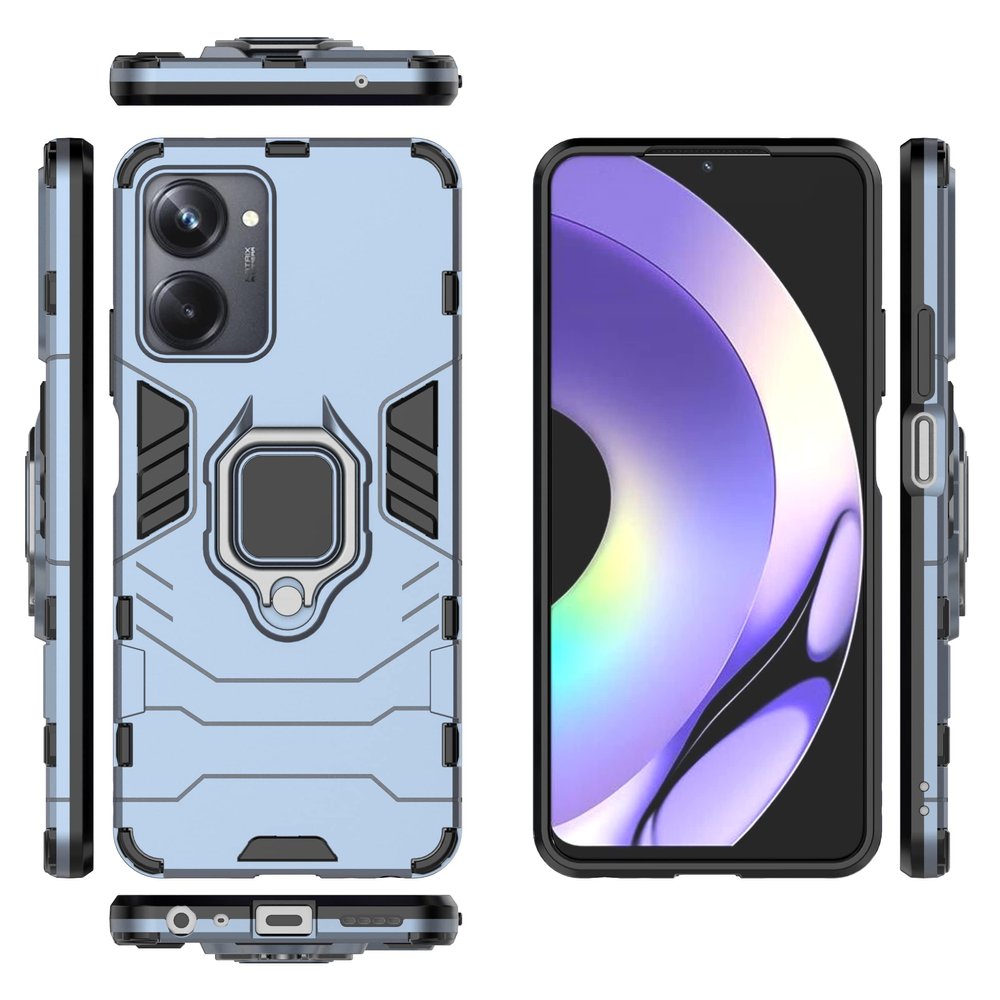 Kukoufey Case for Oppo Realme 10 Pro Case Cover,Bracket Shell Case for Oppo Realme 10 Pro 5G RMX3661 RMX3663 Case Blue