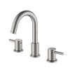 KIBI Circular 2-Handle Widespread Bathroom Sink Faucet | 8 Inch Solid Brass 3 Hole Faucet with Pop Up Drain | Durable and Leak-Proof Design | Brushed Nickel Finish (KBF1016) view 1