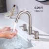 KIBI Circular 2-Handle Widespread Bathroom Sink Faucet | 8 Inch Solid Brass 3 Hole Faucet with Pop Up Drain | Durable and Leak-Proof Design | Brushed Nickel Finish (KBF1016) view 4