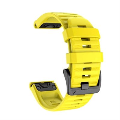 AXTI 26 20 22MM Silicone Quick Release Watchband Strap for Garmin Fenix 7X 6X Watch Easyfit Wrist Band Strap (Color : Yellow, Size : 22mm Fenix 7)