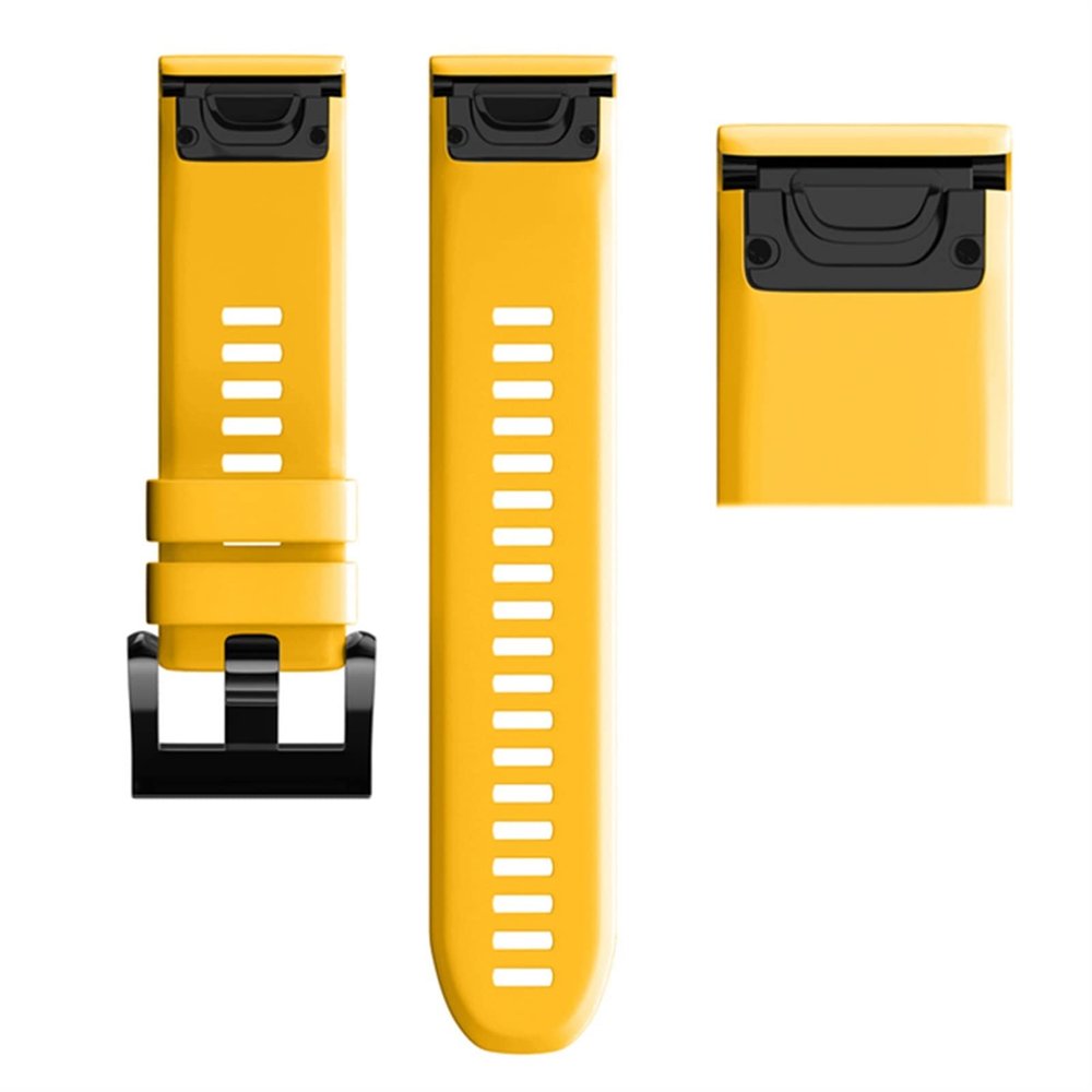 BUDAY 26 22MM Silicone Quick Release Watchband Strap for Garmin Fenix 7 7X 6X 5X 3 3HR Watch Easyfit Wrist Band Strap (Color : Yellow, Size : 22mm Fenix 6 Pro)