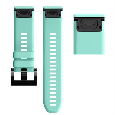 AXTI 26 22MM Silicone Quick Release Watchband Strap for Garmin Fenix 7 7X 6X 5X 3 3HR Watch Easyfit Wrist Band Strap (Color : Teal, Size : Forerunner 935 945)