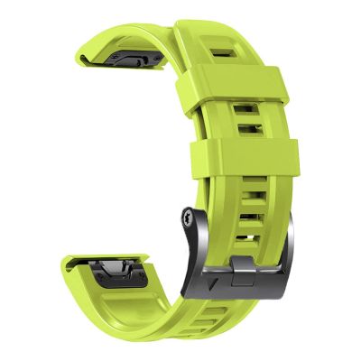 BKUANE 26 22MM Silicone Quick Release Watchband Strap For Garmin Fenix 7X 7 6 6X Pro 5X 5Plus 3HR Smartwatch Easyfit Wristband Bracelet (Color : Green, Size : 26mm Fenix5X 5X Plus)