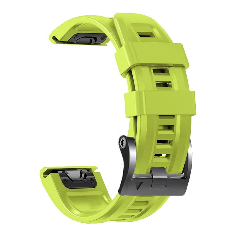 BKUANE 26 22MM Silicone Quick Release Watchband Strap For Garmin Fenix 7X 7 6 6X Pro 5X 5Plus 3HR Smartwatch Easyfit Wristband Bracelet (Color : Green, Size : 26mm Fenix5X 5X Plus)