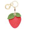 Leather Keychain Holder Case Compatible with Apple AirTag, Cute Protective Air Tag Cover with Keychain Ring, Anti-Scratch Finder GPS Tracker Case for Wallet Keys(Strawberry-B) view 1