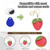Leather Keychain Holder Case Compatible with Apple AirTag, Cute Protective Air Tag Cover with Keychain Ring, Anti-Scratch Finder GPS Tracker Case for Wallet Keys(Strawberry-B) view 3