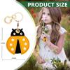 BORKUANA Leather Keychain Holder Case Compatible with Apple AirTag, Cute Protective Air Tag Cover With Keychain Ring, Anti-Scratch Finder GPS Tracker Case for Wallet Keys(Cute Insect) view 2