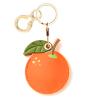BORKUANA Leather Keychain Holder Case Compatible with Apple AirTag, Cute Protective Air Tag Cover With Keychain Ring, Anti-Scratch Finder GPS Tracker Case for Wallet Keys(Tangerine) view 1