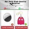 BORKUANA Leather Keychain Holder Case Compatible with Apple AirTag, Cute Protective Air Tag Cover With Keychain Ring, Anti-Scratch Finder GPS Tracker Case for Wallet Keys(Ghost) view 4