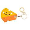 BORKUANA Leather Keychain Holder Case Compatible with Apple AirTag, Cute Protective Air Tag Cover With Keychain Ring, Anti-Scratch Finder GPS Tracker Case for Wallet Keys(Cheese) view 1
