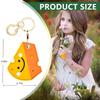 BORKUANA Leather Keychain Holder Case Compatible with Apple AirTag, Cute Protective Air Tag Cover With Keychain Ring, Anti-Scratch Finder GPS Tracker Case for Wallet Keys(Cheese) view 2