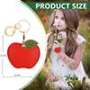 BORKUANA Leather Keychain Holder Case Compatible with Apple AirTag, Cute Protective Air Tag Cover With Keychain Ring, Anti-Scratch Finder GPS Tracker Case for Wallet Keys(Red apple) view 2