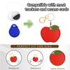 BORKUANA Leather Keychain Holder Case Compatible with Apple AirTag, Cute Protective Air Tag Cover With Keychain Ring, Anti-Scratch Finder GPS Tracker Case for Wallet Keys(Red apple) view 3